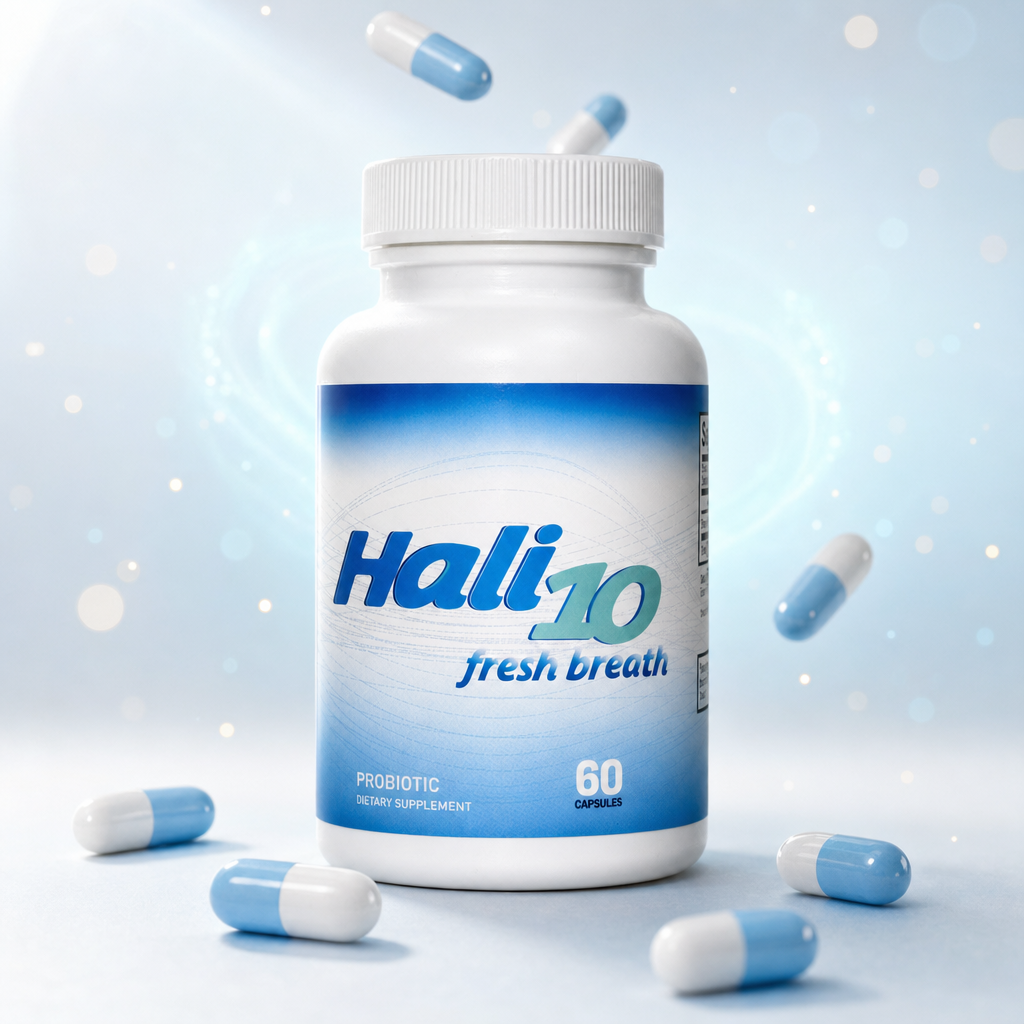 Hali10 bottle with probiotic capsules